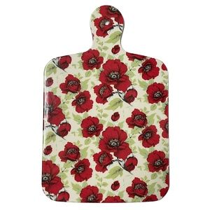Home Essentials Melamine Paddle Style Serving Cutting Board Poppies Print